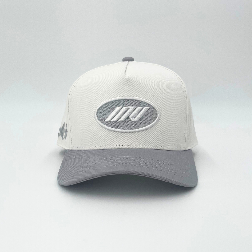 Invincible Exclusives INV Staple Logo Snapback || White / Gray