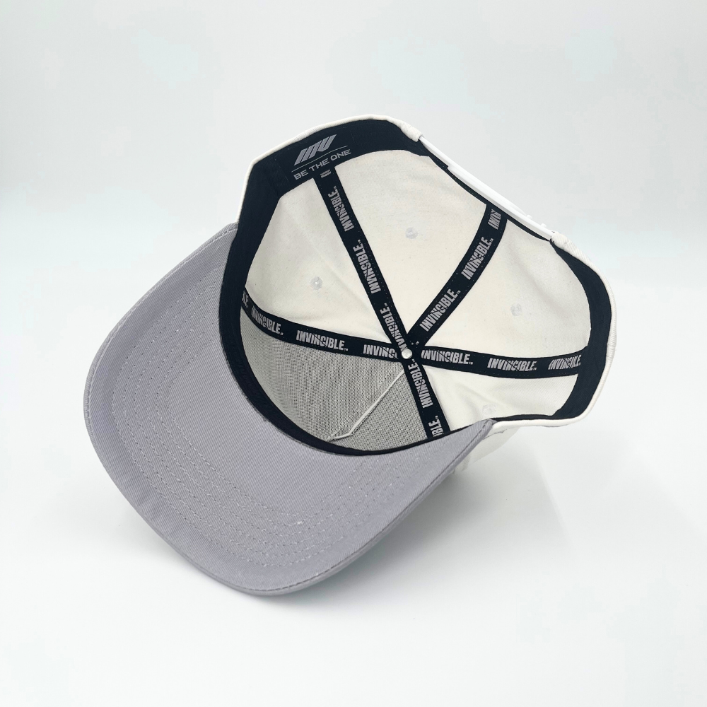 Invincible Exclusives INV Staple Logo Snapback || White / Gray