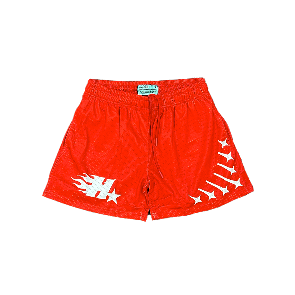 Invincible H Star Mesh Short - Houston Texas - Red