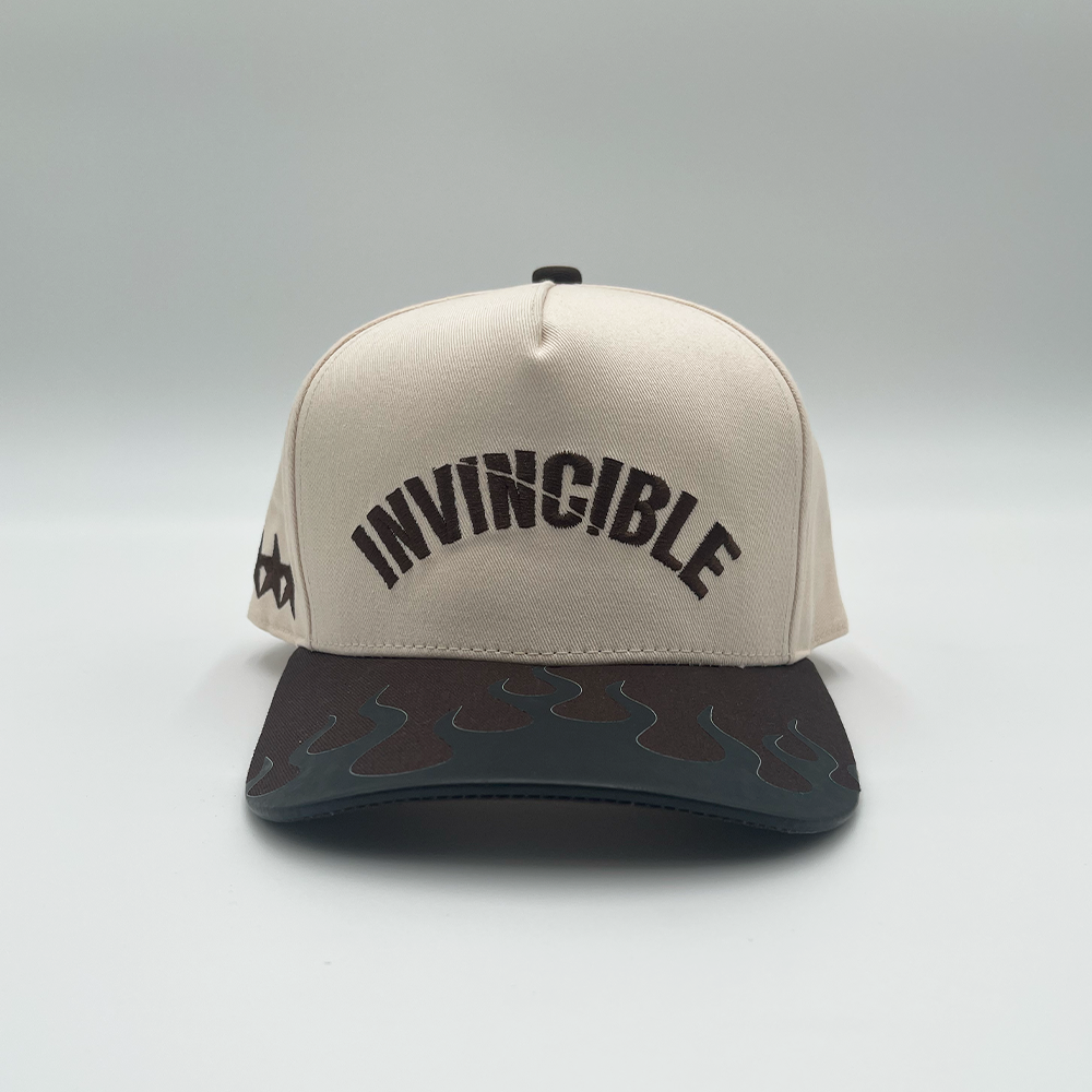 Invincible Exclusives Flaming Brim Snapback Hat - Brown - Streetwear brand for those on a mission