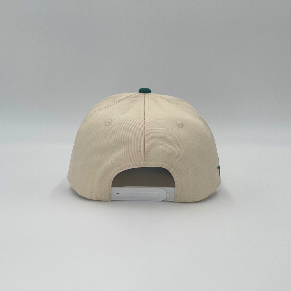 INV Staple Logo Snapback || Cream / Green