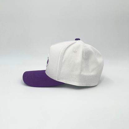 Invincible Exclusives INV Staple Logo Snapback || White / Purple