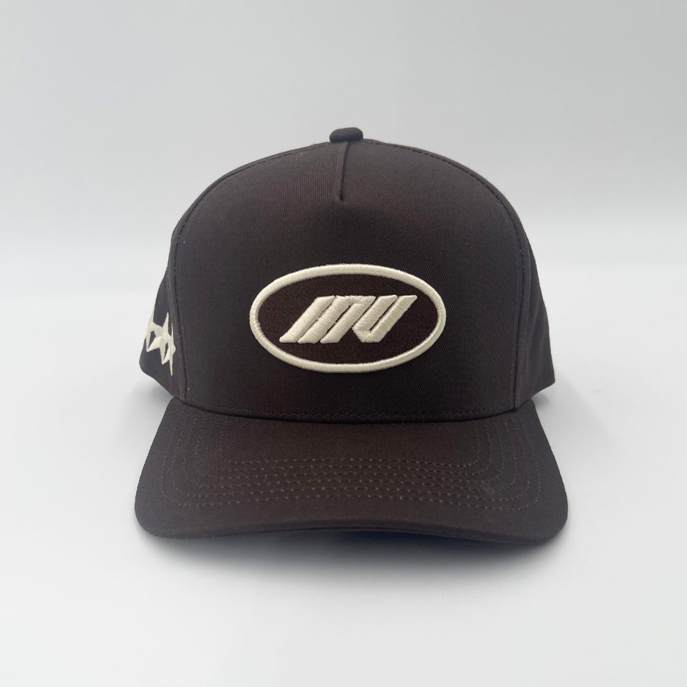 INV Staple Logo Snapback || Brown / Cream