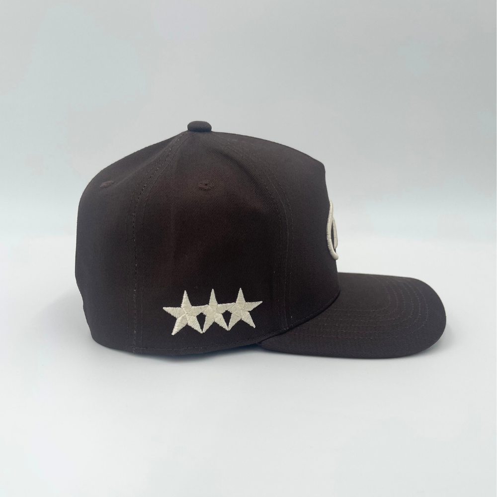 INV Staple Logo Snapback || Brown / Cream