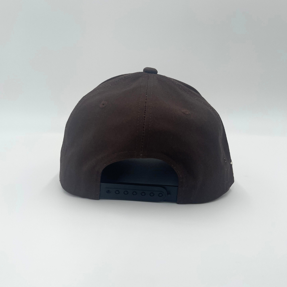 INV Staple Logo Snapback || Brown / Cream