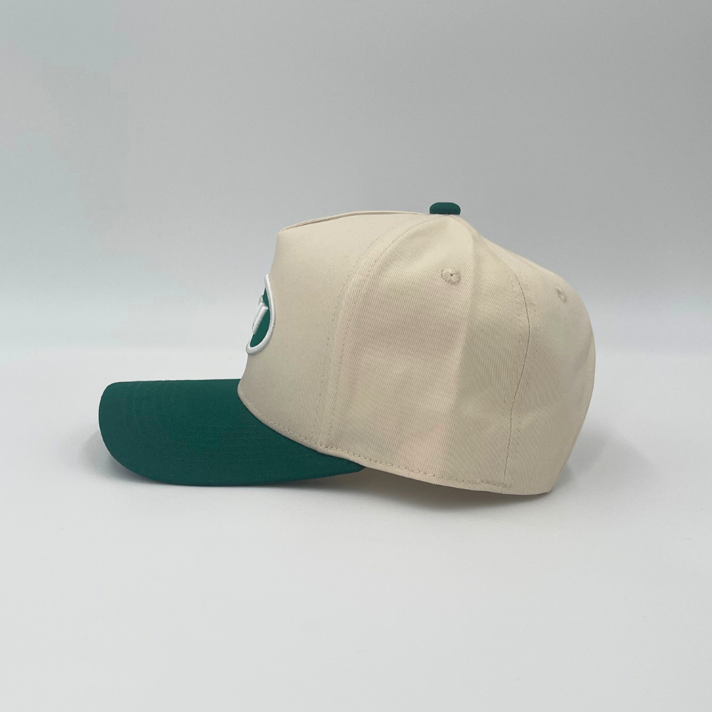 INV Staple Logo Snapback || Cream / Green