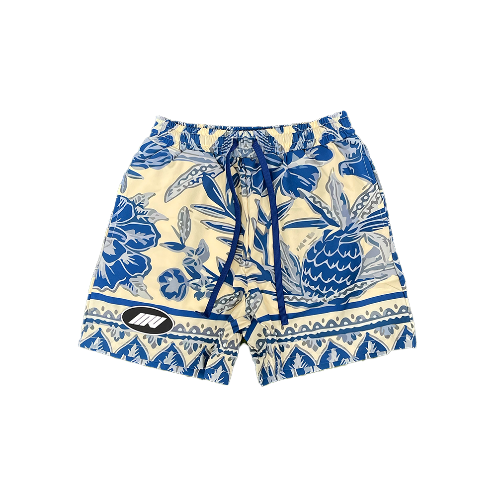 Aloha Swim Shorts || Blue - Invincible Exclusives Mens Swimwear