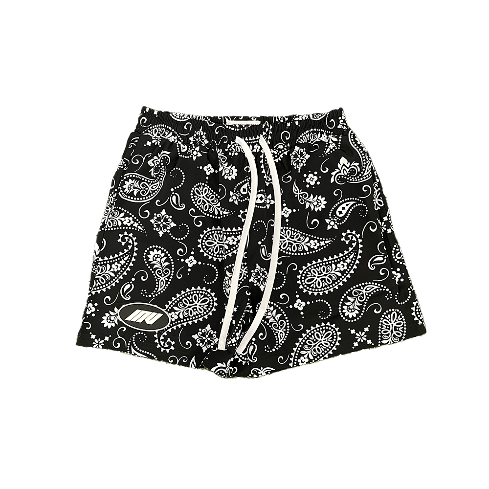 Paisley Swim Shorts || Black - by Invincible Exclusives Mens Swimwear