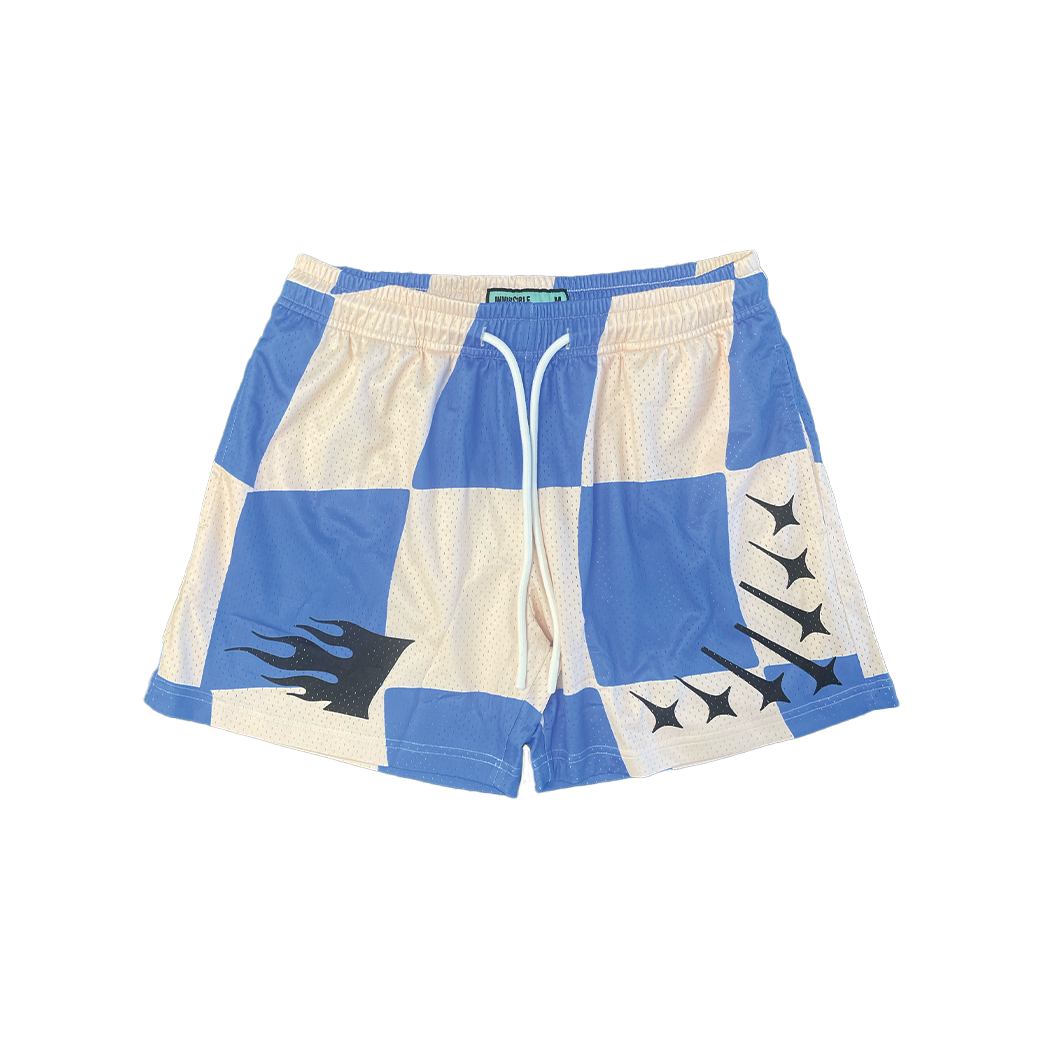 Invincible Exclusives Blue Checker Mesh Shorts | Streetwear / Athletic Mesh Shorts