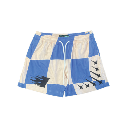 Invincible Exclusives Blue Checker Mesh Shorts | Streetwear / Athletic Mesh Shorts