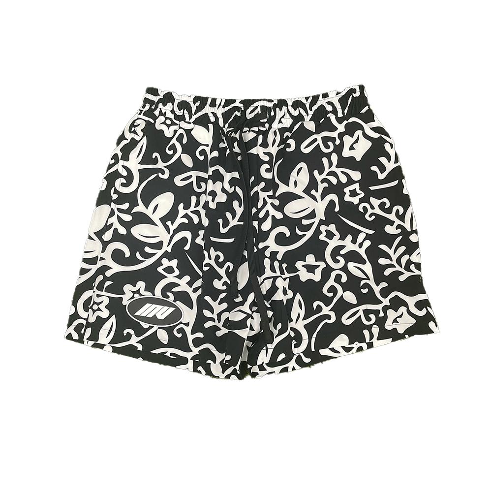 Coral Reef Swim Shorts || Black - Invincible Exclusives Mens Swimwear