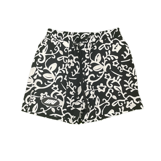 Coral Reef Swim Shorts || Black - Invincible Exclusives Mens Swimwear