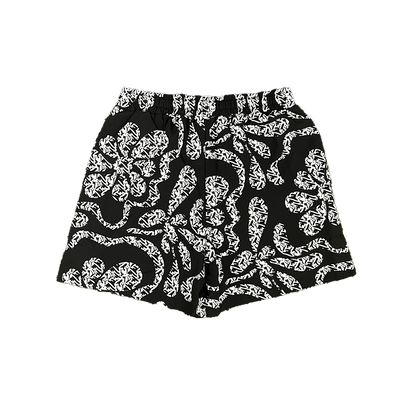 Floral Wave Swim Shorts || Black by Invincible Exclusives Mens Swimwear