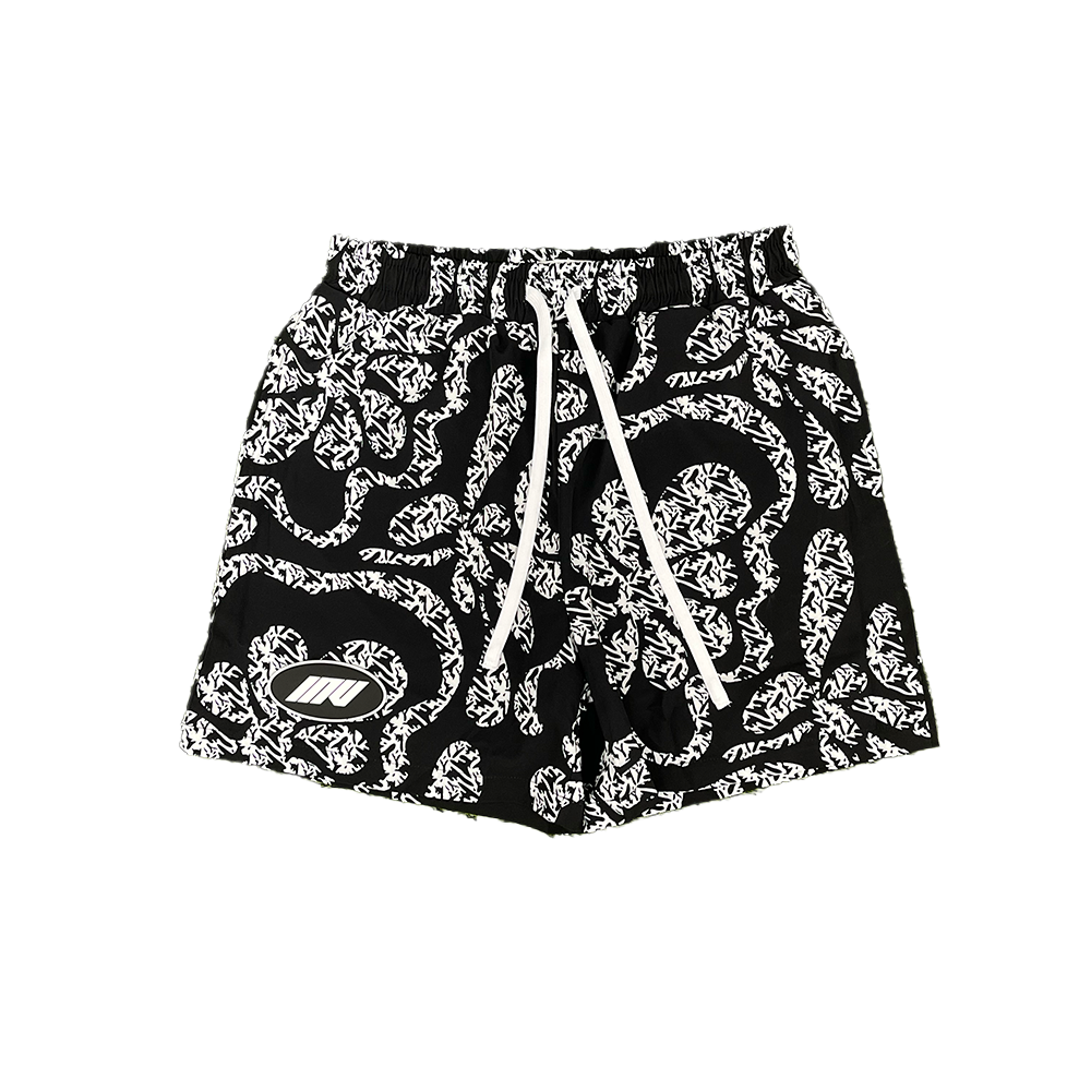 Floral Wave Swim Shorts || Black by Invincible Exclusives Mens Swimwear