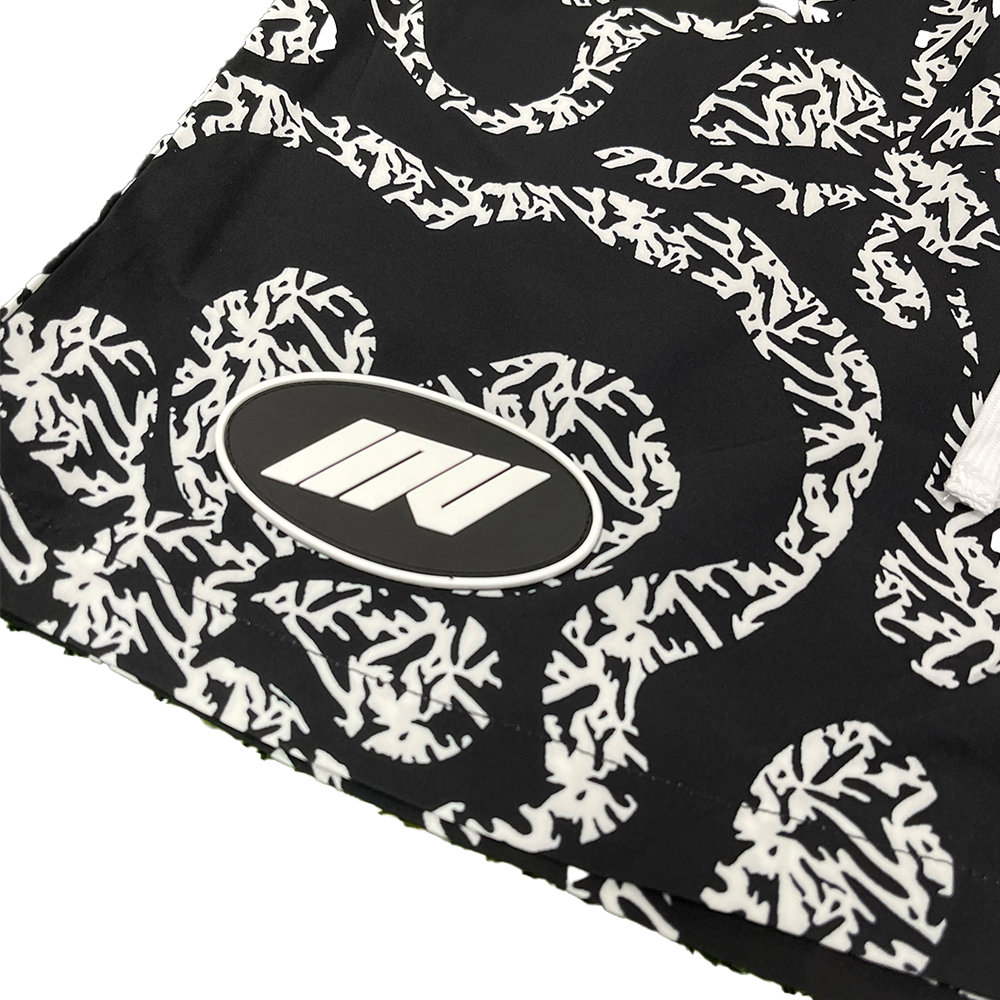 Floral Wave Swim Shorts || Black by Invincible Exclusives Mens Swimwear