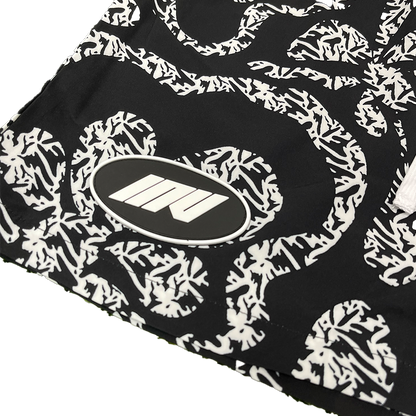 Floral Wave Swim Shorts || Black by Invincible Exclusives Mens Swimwear