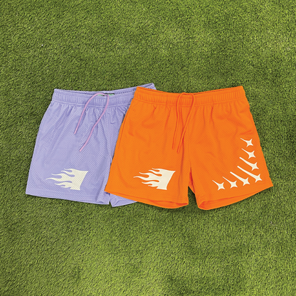 Staple Mesh Shorts || Orange + Lavender - Invincible Exclusives Mesh Shorts