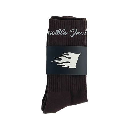 Invincible Script Sock - Brown