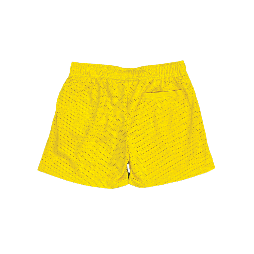 Staple Mesh Shorts || Yellow Gold - Invincible Exclusives Streetwear 