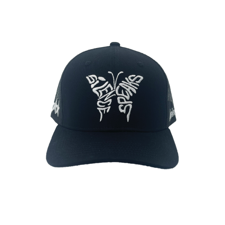 Invincible Exclusives Silence Speaks Butterfly Trucker Hat - Black - Streetwear brand for those on a mission