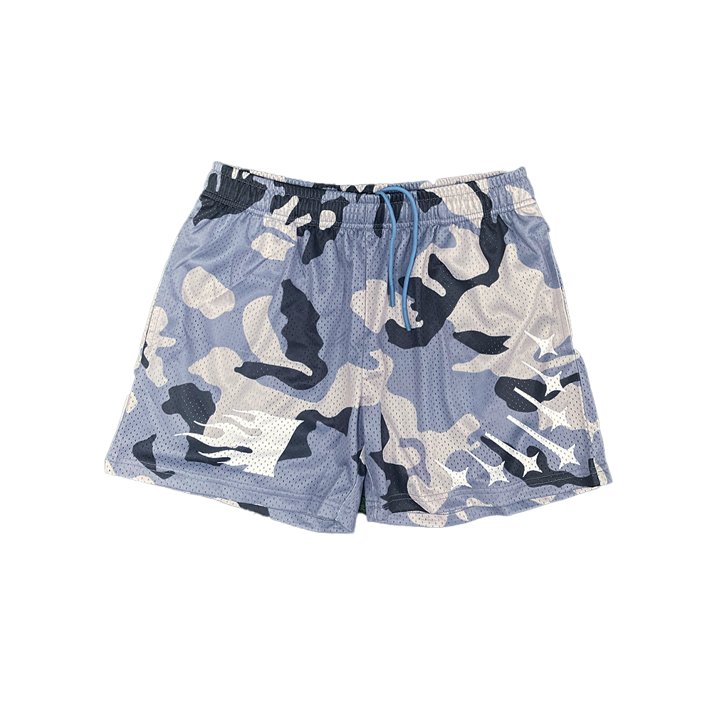 Invincible Exclusives Army Camo Blue Mesh Shorts - Premium Streetwear Brand