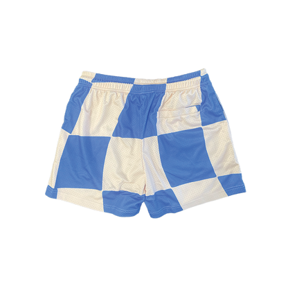 Invincible Exclusives Blue Checker Mesh Shorts | Streetwear / Athletic Mesh Shorts