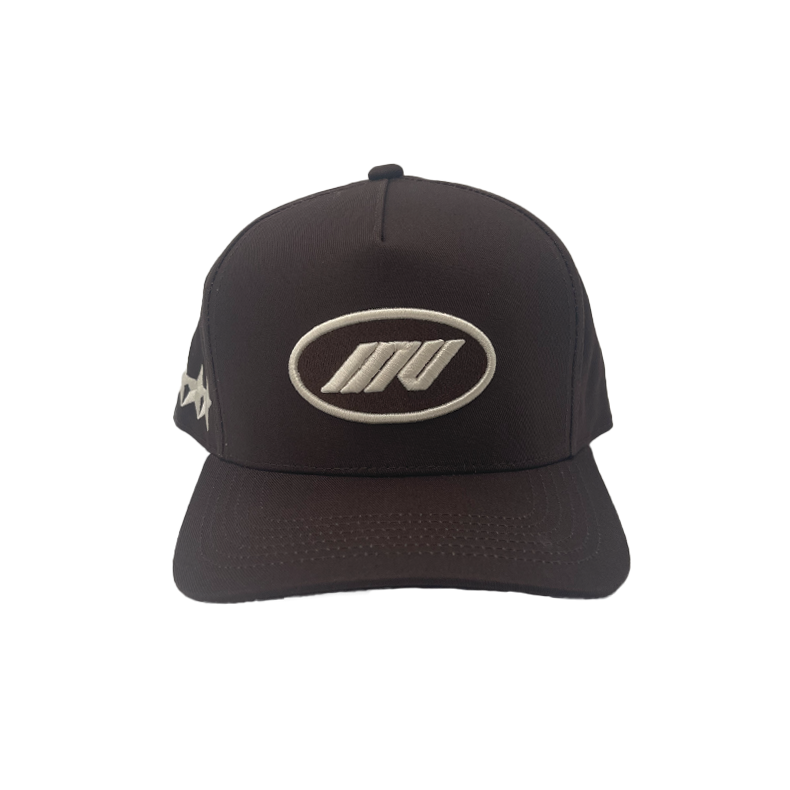 INV Staple Logo Snapback || Brown / Cream