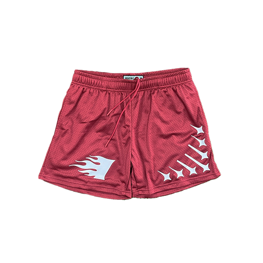 Invincible Exclusives Staple Mesh Shorts || Burgundy