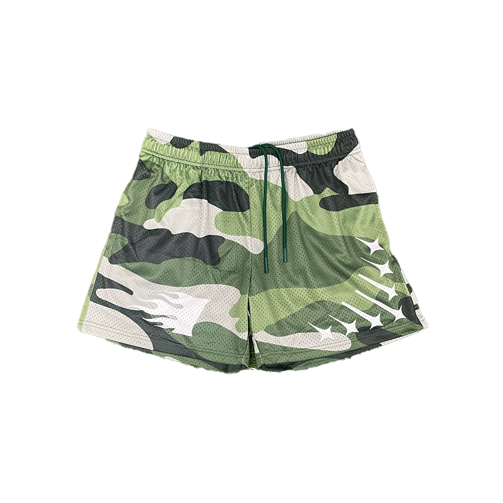 Invincible Exclusives Army Camo Green Mesh Shorts - Premium Streetwear Brand