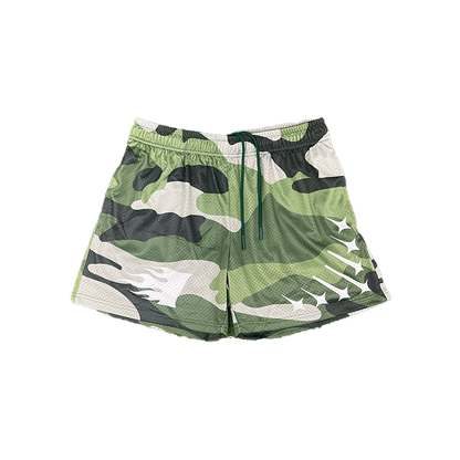 Invincible Exclusives Army Camo Green Mesh Shorts - Premium Streetwear Brand