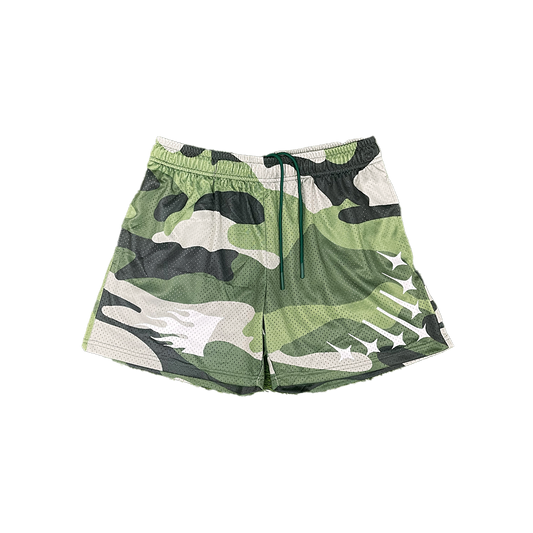 Invincible Exclusives Army Camo Green Mesh Shorts - Premium Streetwear Brand